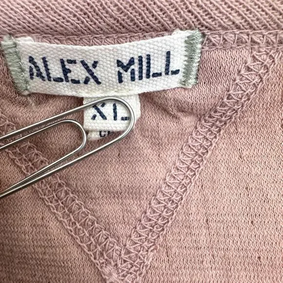 Alex Mill Womens Pocket Pullover Top Size XL Cotton Comfy Casual Boxy Fit Pink - Picture 2 of 5